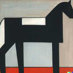 a horse, painting by Kazimir Malevich generated by DALL·E 2